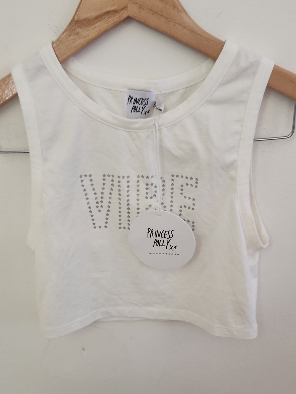 New With Tags Princess Polly Vibe Crop Tank Top - White Size 6 - Picture 3 of 6